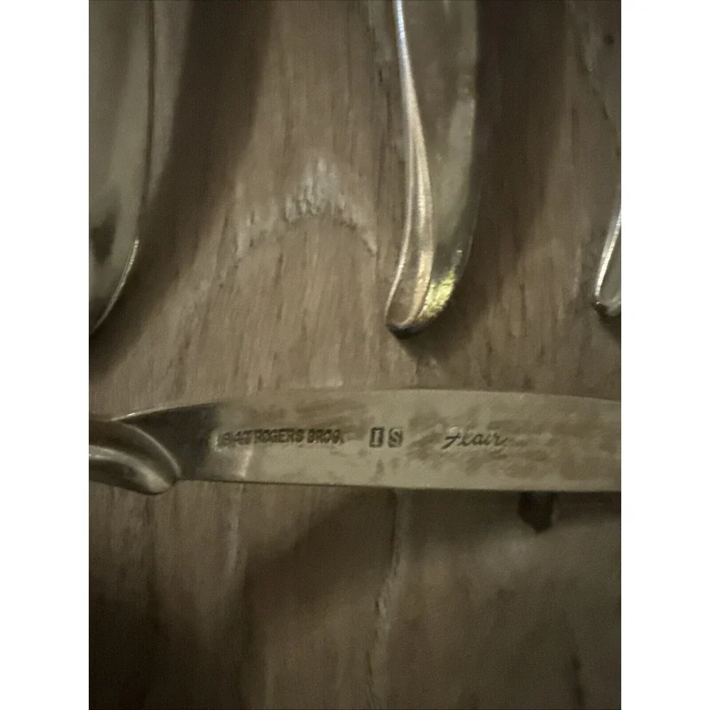 6 PCs 1847 Rogers Bros Teaspoons Flair‎ Pattern Silverplate Flatware